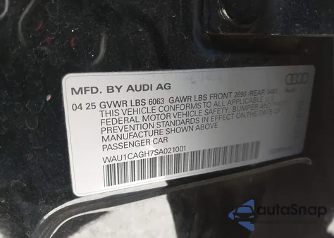 2025 Audi A6 E-Tron Premium from USA, damaged, VIN WAU1CAGH7SA021001